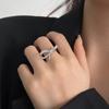 Anillo de lazo de circón, ligero, de lujo, de nicho, de moda, anillo para el dedo índice, exquisito anillo de alta sensación, pulsera de celebridad de Internet de estilo coreano para mujer
