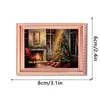 FGMZCT001-042 Marco de Fotos Navideño Luminoso Imán para Refrigerador Decoración Festiva Póster de Madera Pegatina Magnética para Refrigerador