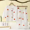 Pijama Infantil de Gaze Fina Dupla Camada Conjunto de Duas Peças Verão Roupas de Casa para Meninas Conjunto de Bloomers de Manga Longa para Bebê Menino