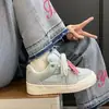Zapatos de Lona Estilo Popular de Campus para Mujer 2025 Nuevo Otoño Tendencia Nacional Nicho Original Zapatos Blancos de Cuero con Paneles de Suela Gruesa para Mujer