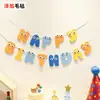 Decoração de Feliz Aniversário Infantil Bandeira de Feltro Ano do Bebê Adereços Escolares Arranjo de Cena Suprimentos para Fantasia Flor