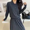 Suéter de Lana 100% Puro con Cuello Polo para Mujer, Cárdigan de Punto de Manga Larga con Cuello Solapa para Mujer, Suéter de Otoño e Invierno para Mujer