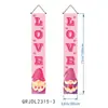 Amazon Transfronterizo Día de San Valentín Pareja Feliz Corazón Decoración Arreglo Porche Puerta Decoración Pancarta Tela de Fondo