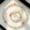 Collar, cadena para la clavícula y pulsera de cristal blanco natural de alta calidad, amatista, lapislázuli, concha y ágata rojo del sur, con detalles de turquesa sintética