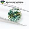 Pedra Moissanita Redonda Verde Multifacetada Mais Vendida, Corte Ninho de Pássaro 1-3 Quilates Diamante Moissanita, Sem Marca de Cintura