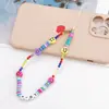 Cuentas como Joyería Nueva Arcilla Blanda Cara Sonriente Lanyard para Teléfono Móvil Carta de Amor Cadena de Teléfono Móvil con Cuentas Funda de Teléfono Móvil Colgante Anticaída