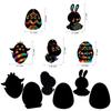 Huevos de Arte Rasca para Niños Especial Pascua Forma de Conejo Adornos de Arte Rasca Huevos de Arte Rasca Regalos Pintura Creativa Infantil