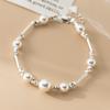 Pulsera de Plata S925 Nalan Exquisita y Sencilla Estilo Ins Diseño de Nicho Tubo Curvo Triángulo Cuentas de Plata Rota S8312