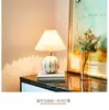 Lámpara de Mesa Cerámica Plegada de Calabaza con LED de Cinco Colores, Estilo Nórdico, para Mesita de Noche de Dormitorio, Regulable con Control Remoto