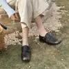 2026 Verano Nuevo Estilo Hebilla de Cuero Tallada Zapatos de Cuero de Tacón Grueso Mocasines de Piel Genuina para Mujer Zapatos de Trabajo