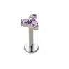 F136 Titânio Triplo Diamante Zircônia Piercing Labial Piercing de Osso da Orelha Liga de Titânio G23 Tarraxa de Orelha Joia de Piercing com Fundo Plano Direto do Fabricante