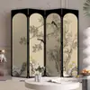 2025 Nueva Decoración Bloqueadora para Casa Móvil Estilo Chinoiserie Pantalla Plegable de Doble Cara Partición Móvil Pantalla para Sala de Estar Oficina