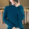 Suéter Pulóver Casual Holgado Corto Nuevo para Mujer 2024 Otoño/Invierno Transfronterizo con Cuello Medio Alto Tejido