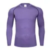 Cor Sólida Esportiva Justa Colorida Manga Longa Secagem Rápida Camada Base Elástica Respirável Corrida Basquete Futebol Absorvente de Suor Roupas de Treino