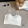 Novedad Primavera y Verano 2025 Body de una pieza con almohadilla fija en el pecho Camisola de seda helada Espalda bonita Top interior envuelto en el pecho Top de tubo Ropa exterior