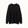 Suéter de Punto a Media Longitud Otoño e Invierno Camisa Base de Punto Estilo Perezoso de Bebé Suéter de Cachemira Relajado para Mujer Cuello en V Estilo Delgado