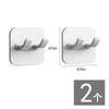 Gancho Adhesivo para Enchufe Doméstico Sin Rastro Gancho Adhesivo ABS Estante de Almacenamiento Autoadhesivo para Pared de Sala de Estar Blanco Doble Colgante Colgador Fuerte