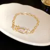 Pulseira Minimalista Japonesa e Coreana com Fivela de Ferradura de Zircônia Pulseira de Luxo Leve com Senso de Alto Padrão Pulseira de Moda Ins de Personalidade de Nicho Atacado