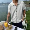Camisa de punto de manga corta de nicho para hombre, verano, estilo americano retro, transpirable, estilo old money, abrigo para hombre maduro y estable