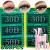 Set de Pestañas Postizas Transfronterizo, Segmentadas de Rizos D en Racimo para Comercio Exterior Europeo y Americano, Pestañas Postizas Rizadas con Tallo Negro Grueso