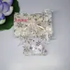 Em estoque saco com floco de neve prateado estampado a quente saco de Natal saco com cordão saco de rede saco para embalagem de presente saco de organza