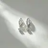 Pendientes de Zirconia Gota de Agua para Mujer Aguja de Plata S925 Estilo Coreano Simples Brillantes Moda Lujo Ligero Nicho Pendientes de Gama Alta
