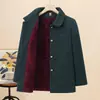 Top Holgado Otoño Invierno para Abuela Ropa para Mujeres de Mediana Edad y Mayores Tallas Grandes Ropa para Personas Mayores Abrigo Grueso Cálido Forrado de Polar de Longitud Media