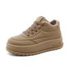 KT2812 Novo Feminino Outono e Inverno Roupa Externa Cor Sólida Sapatos de Algodão para Neve Esporte Lazer Plus Veludo Algodão Solado Grosso Quente