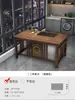 Balcón Apartamento Pequeño Mesa de Té y Sillas Combinación Nuevo Estilo Chino Madera Maciza Oficina Mesa de Café Una Mesa Cinco Sillas Hogar Mesa de Té Kung Fu