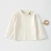 Top versátil de manga larga para bebé, jersey básico de cuello redondo, top básico cómodo estilo coreano ins, nuevo modelo de otoño
