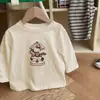 Camiseta de Algodão Puro Manga Longa para Bebê Criança Roupa Infantil Outono Novo Estilo Crianças Bebês Primavera Outono Mais Vendido Top