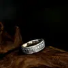 Anéis de Casal Vintage em Prata de Lei S925 com Mantra de Seis Caracteres Vajra Pestle Design de Nicho Exquisitos Ajustáveis Unissex