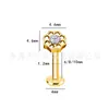Jiangtai F136 Joyería de Aleación de Titanio Forma de Flor Cruz Incrustada de Circonita Transfronteriza G23 Joyería para Piercings Corporales de Aleación de Titanio Pendientes