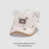 Gorra de Béisbol Linda para Niños 2025 Venta al por Mayor Estampada de Oso Gorra con Visera Personalizada Estilo Japonés y Coreano Sombrero de Sol para Niñas