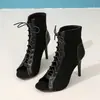 Sandalias de tacón alto de moda europea y americana estilo comercio exterior AliExpress con cordones boca de pez sandalias sexys zapatos de baile para fiesta de baile