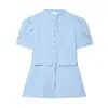 Venta Caliente Transfronteriza de Aliexpress Nueva Moda Primavera 2026 Chaqueta Corta de Manga Corta de Color Sólido Ajustada para Mujer