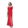 Vestido de Verão para Mulheres 2026, Emagrecedor de Um Ombro Simples e Elegante de Manga Curta com Fenda Vestido Majestoso