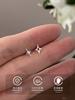 Pendientes de plata de ley 999 con forma de estrella de ocho aristas, diseño de nicho simple, clavos de hueso de oreja de estrella de cuatro ángulos de alta calidad, accesorios nuevos de lujo ligeros