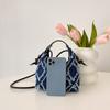Bolso bandolera rombo de axila estilo coreano otoño nuevo portátil casual bolso de mensajero moda lona denim bolso cubo para mujer