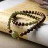 Collar Colgante Original de Calabaza Pequeña de Jade Hetian, Cadena para Suéter Estilo Chino con Cuerda Trenzada Hecha a Mano al por Mayor