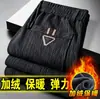 Pantalones Casuales para Hombre 2026 Otoño/Invierno Pierna Recta de Negocios de Alta Gama de Pana para el Trabajo Moda Cálido Cintura Elástica