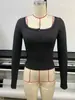 Top de Moda Europeo y Americano Transfronterizo Nuevo Otoño e Invierno de Encaje con Botones de Manga Corta Ajustado de Manga Larga