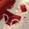 2025 este año ropa interior roja de algodón para mujer lijado sin costuras cintura grafeno 5A antibacteriano transpirable ropa interior para dama