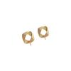 Aretes cuadrados cepillados con baño de oro de 14K que conservan el color con alfiler, materiales para accesorios de aretes con engaste de perlas hechos a mano DIY