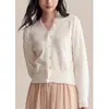 Cárdigan de Punto con Lentejuelas Pesadas y Diseño Floral de Encaje para Mujer 2026 Otoño/Invierno Nuevo Estilo Lana de Oveja Cachemira Top