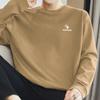 Camiseta americana de algodão pesado 260g, manga longa, moda outono e inverno, estampada, camiseta com gola redonda, base, roupas de outono