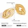 Pendientes de acero inoxidable transfronterizos luz de lujo alta gama oro real 18k pendientes irregulares diseño de nicho no se decoloran pendientes