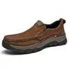 Zapatos de Cuero Transfronterizos para Hombre, Zapatos de Exterior para Hombre Talla Grande, Zapatos de Cuero Casuales, Zapatos de Senderismo, Zapatos de Cuero Gruesos Talla Grande