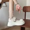 Sapatos de Couro Plataforma com Solado Grosso Estilo Francês para Mulheres, Mocassins Versáteis Estilo Britânico Retrô para Combinar com Saias, Novo Modelo Primavera/Verão 2025 para Mulheres