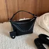 Bolsa de mão com textura tecida, moda transfronteiriça, bolsa estilosa e moderna para marmita, design de nicho versátil de alta qualidade, bolsa de ombro único ou transversal
